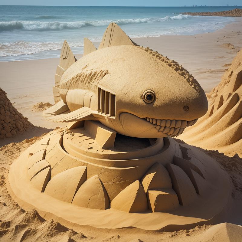 00003-1904359451-a (sandsculpturecd, sand_1.2) shark, (solo_1.2), in sandbeach, , no humans, high quality, masterpiece, realistic, photorealistic.png